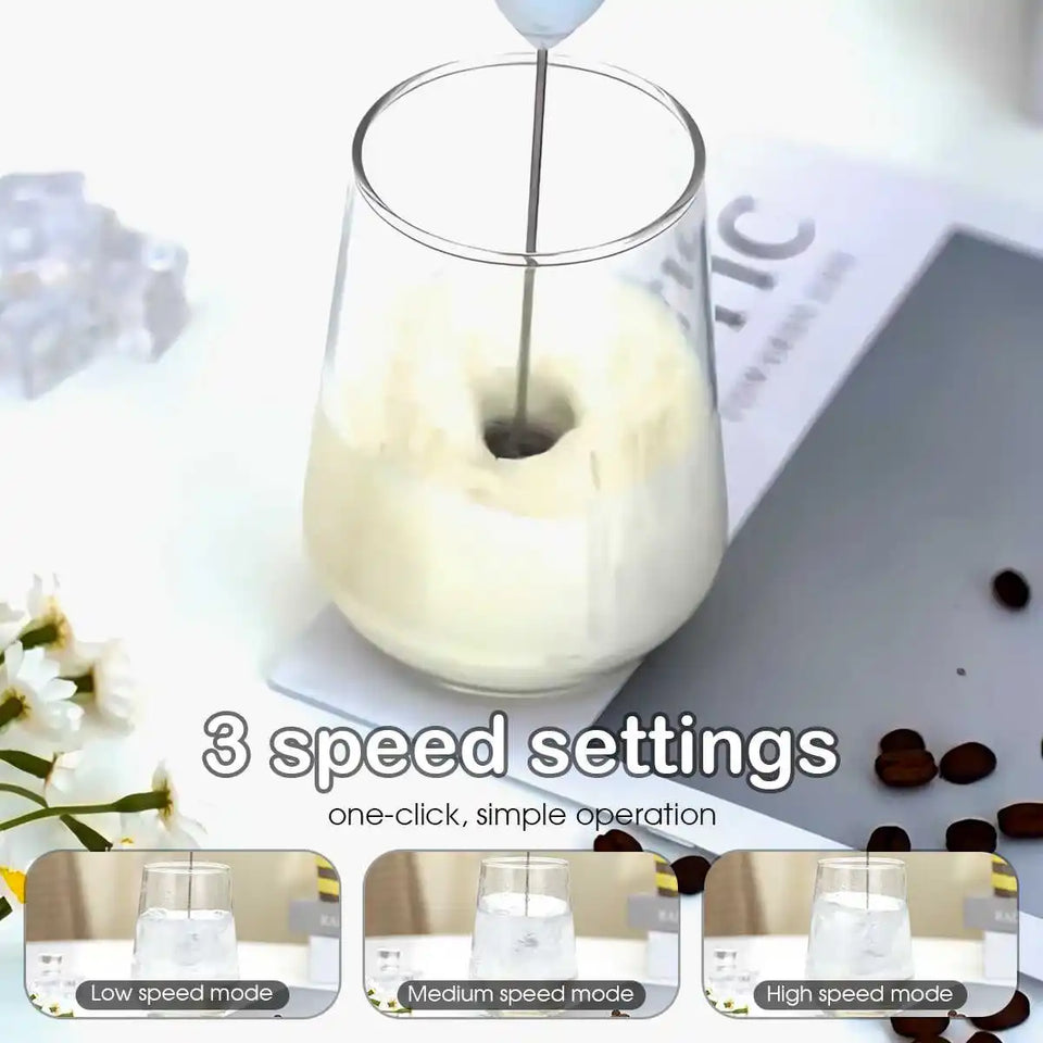 1Pc Electric Milk Frother Coffee Milk Frother Coffee Mixer 500mAh USB-Charging Portable Egg Beater Coffee Milk Mixing Blender