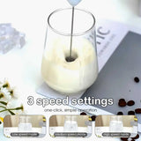 1Pc Electric Milk Frother Coffee Milk Frother Coffee Mixer 500mAh USB-Charging Portable Egg Beater Coffee Milk Mixing Blender