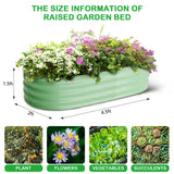2-Pack Oval Galvanized Steel Raised Garden Bed Open Base Safety Edge Metal Planter Box Raised Beds for Vegetables Flowers Herbs
