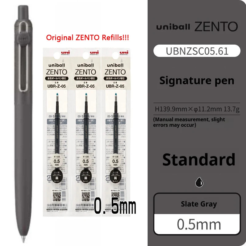 Uni-ball ZENTO Click Gel Pen,0.38/0.5/0.7mm Various Colors Water-based pen With Ergonomic Grip Smooth Writing for School&Office