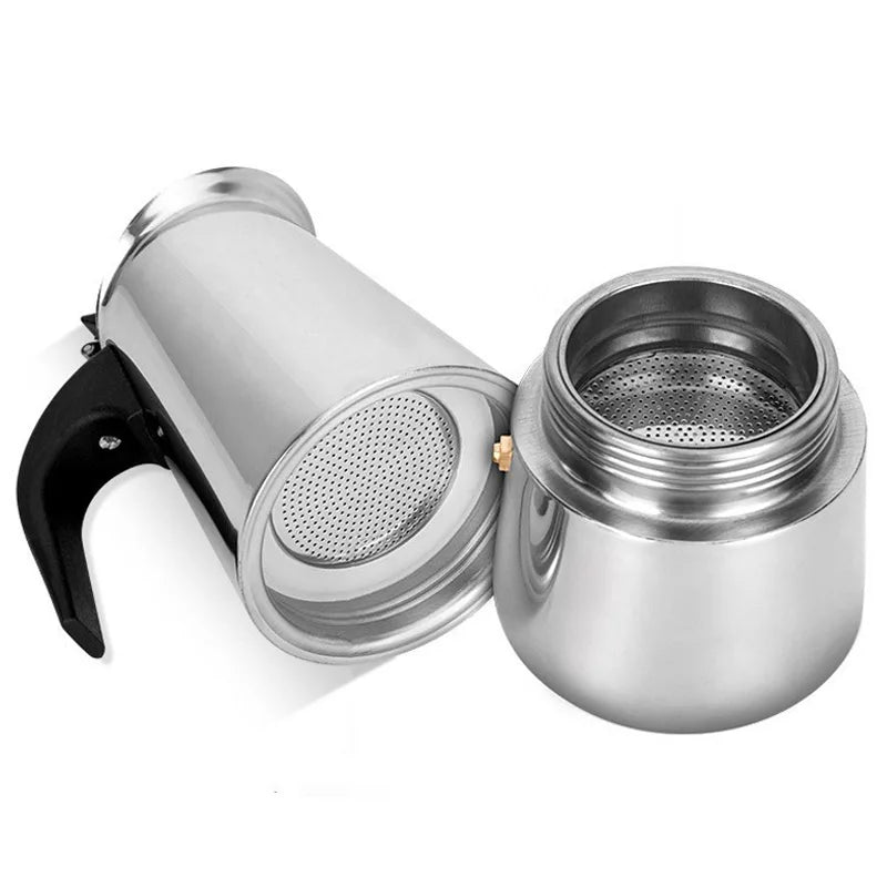 2/4/6/9/12 Cups Coffee Pot Mocha Espresso Latte Stovetop Filter Stainless Steel for Kitchen Moka Coffee Maker Coffee Maker Pot