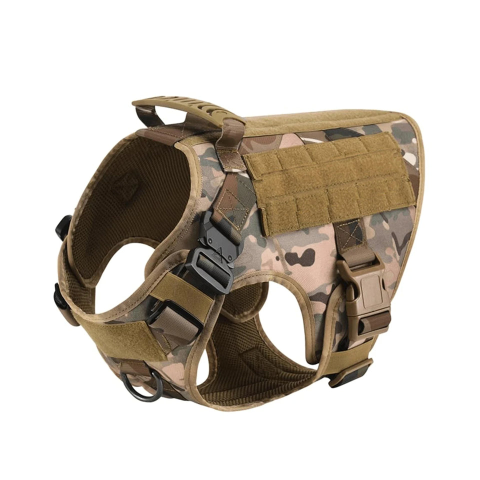 Tactical Dog Harness Collar Leash Molle Pouches For Medium Large Dogs Pet German Shepherd Training Walking Vest Dog Harnesses