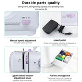 12 Stitches Electric FMSH-505 Sewing Machine Mini Household Sewing Machine with Extension Table US Automatic winding design