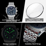 POEDAGAR Fashion Military Men's Watches Waterproof Luminous Date Chronograph Man Watch Stainless Steel Luxury Quartz Male Clock