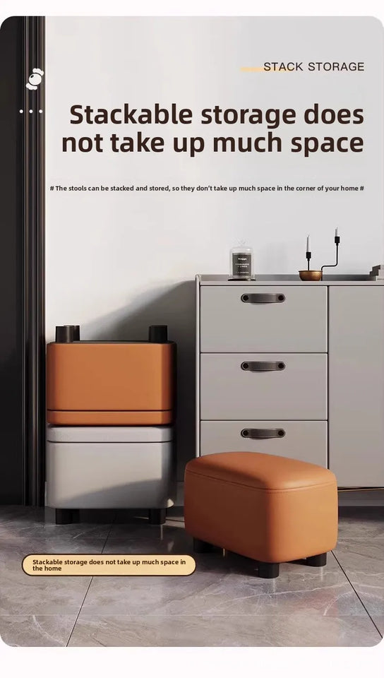 Shoe Cabinets Shoe Stool Upholstered Shoe Bench Storage Ottoman Seat Entryway Hallway Living Room Soft Padded Faux Leather