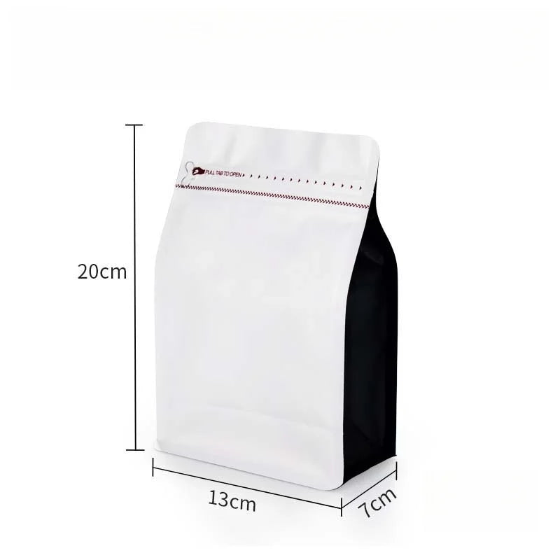 StoBag 50pcs 250g Coffee Beans Packaging Bag with Valve Aluminum Foil Heat Sealing for Powder Tea Nuts Storage Reusable Pouch