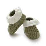 Newborn Baby Shoes Knitted Infant Boy Girl Footwear 0-18M Fashion Patchwork Ruffles Children Bed Walk Boots Warm Shallow Autumn