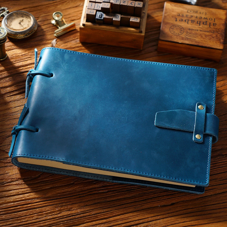 Genuine Leather Sketchbook Retro Painting Notebook Boy"s Girl Student Leather Binding Notebook Classic Handmade Notepad