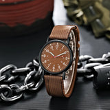 YIKAZE Military Men's Watches Luminous Shock Resistant Men Sports Watches Canvas Strap Simple Outdoor Quartz Wristwatch for man