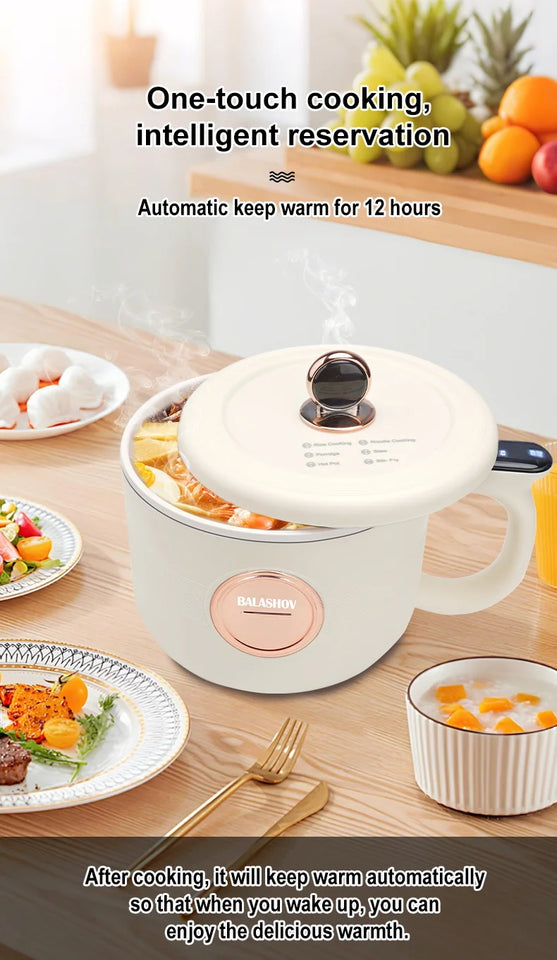 220V Multi Cookers Portable Electric Hot Pot 1.5L Household Non-stick Pan electric cooking pot for Ramen, Dumplings, Oatmeal