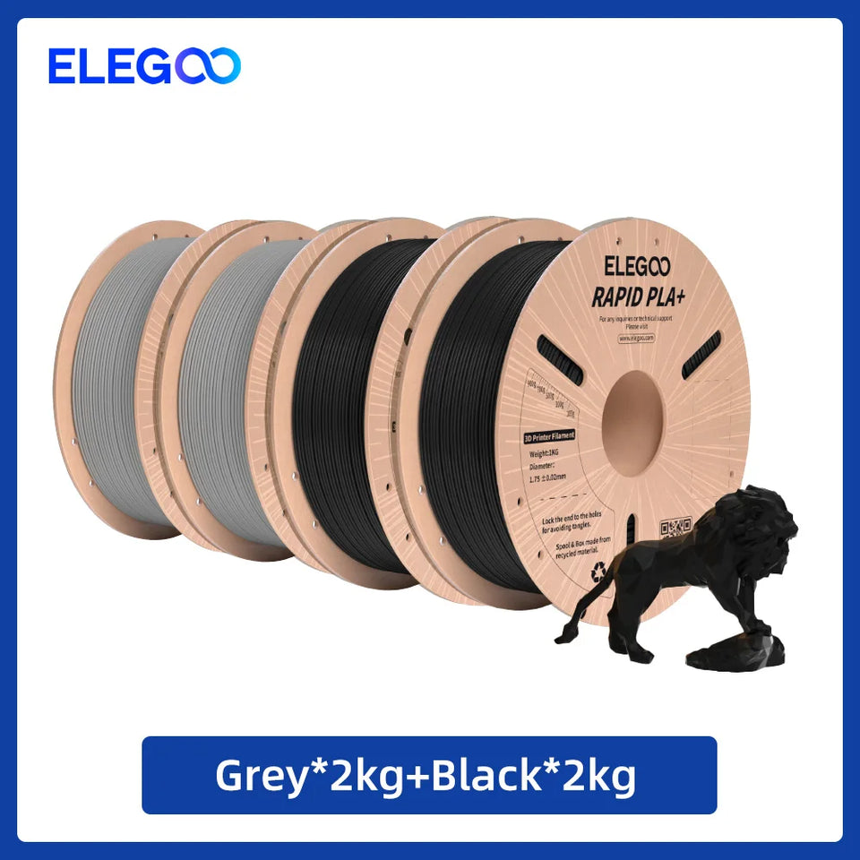 ELEGOO RAPID PLA+ Filament 1.75mm, 3D Printer Filament, Support 30-600mm/s Printing Speed, Compatible with Most FDM 3D Printers