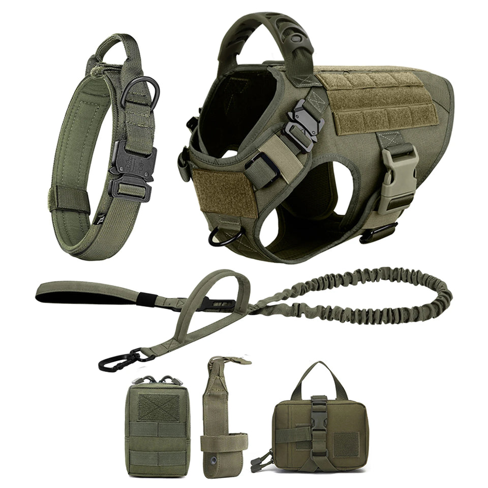 Large Dog Harness And Leash Set Pet German Shepherd Malinois Training Walking Vest Dog Harness And Collar For Medium Large Dogs