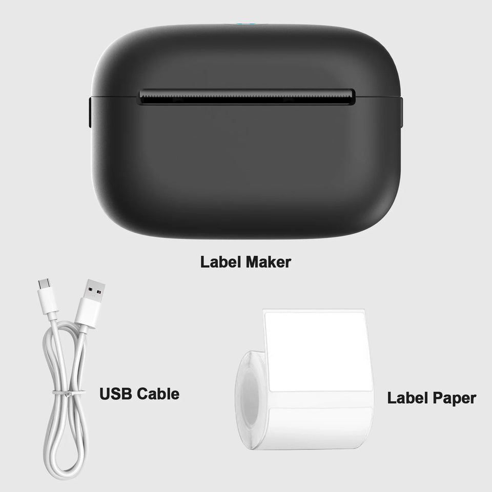 Portable Mini Printer Label Maker 300dpi 2 Inch Thermal Wireless Inkless Printer Bluetooth for IOS and Android Home School