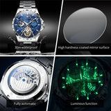 OLEVS 6689 Original Brand Men's Watches Starry Sky Disk Waterproof Luminous Automatic Mechanical Wristwatch Moon Phase Man Watch
