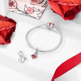 Red Series 925 Sterling Silver Koi Firecracker Dragon Heart Mushroom Coffee Machine Charm Fit DIY Bracelet Necklace Niche Gifts