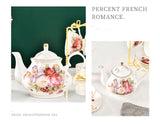 400ML European Bone China Teapot English Afternoon Tea Set Teapot High-Grade Porcelain Coffee Pot Heat Resistant Kettle Pot
