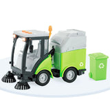 Friction Powered Wheels Vehicle Kids with Light and Sound Effects Removable Garbage Can 1/16 Street Sweeper Truck Birthday Gift