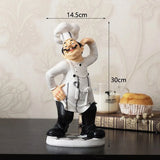 Restaurant Resin Decor - Chef Figurine & Bar Ornaments for Cafe, Commercial Kitchen Decorations Durable Resin Craft