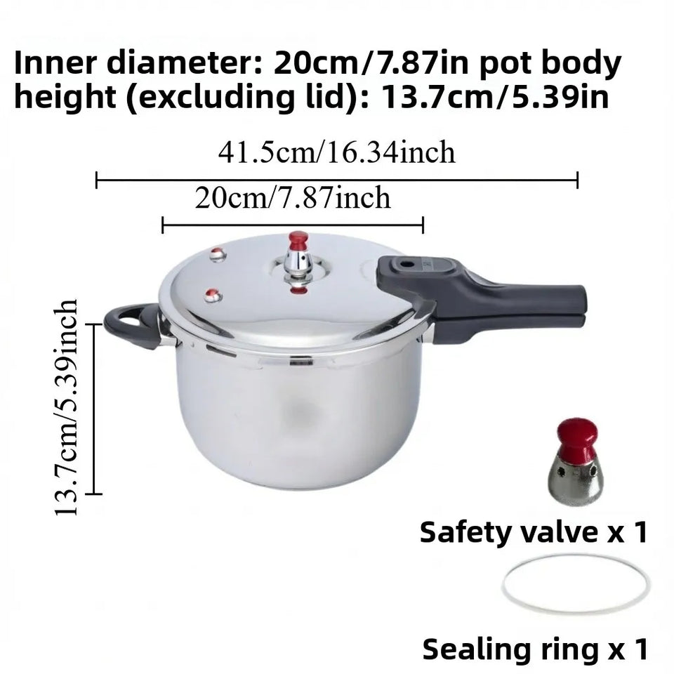 Stainless steel pressure cooker,commercial and household use, multiple specifications,suitable for electric stove and gas stove.