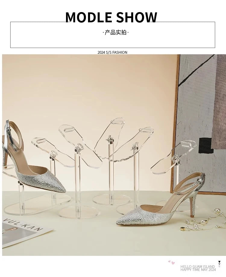 Shoe Display Stand Clear Acrylic High Heels Display Props Shopping Mall Window Counter Shoe Stand Shoe Support Shoe Rack Riser