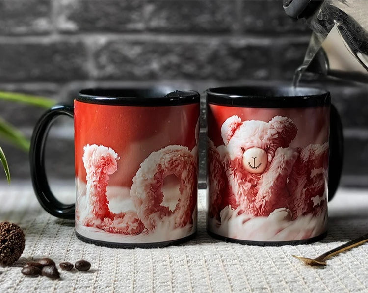 Starry Sky Temperature Sensitive Color Changing Ceramic Mug Love Confession Coffee Cup Breakfast Cups Household Drinkware