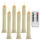 LED Flameless Taper Candles 6.5/11" Battery Operated Fake Flickering Candlesticks Electric Long Candles for Wedding Home Decor