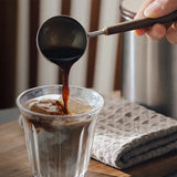 25ml Wooden Handle Stainless Steel Coffee Scoop Tablespoon Measuring Spoon Walnut Wood Long Handle Coffee Spoons Cafe Decoration