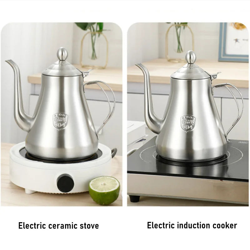 1.5L Tea Kettle 304 Stainless Steel Teapot,With Removable Infuser for Loose Flower Tea Coffee Kettle for Induction Cooker Safe