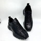 2025 new arrival Fashion crocodile skin&Cow leather causal shoes men,male Genuine leather sneakers pdd717