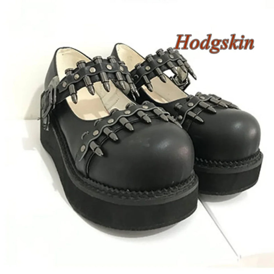 Hollow Rivet Belt Buckle Pumps Solid Black Shallow Wedges Heel Women Pumps Fashion Casual 2025 New Arrivals Spring/autumn Pumps