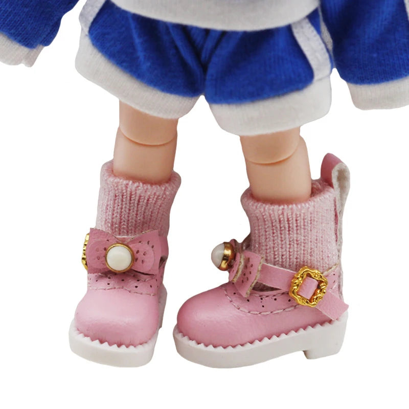 1 Pair Doll Boots Ob11 Shoe Baby New OB11 Shoes Doll Shoes 1/12 Shoes BJD Doll Boots