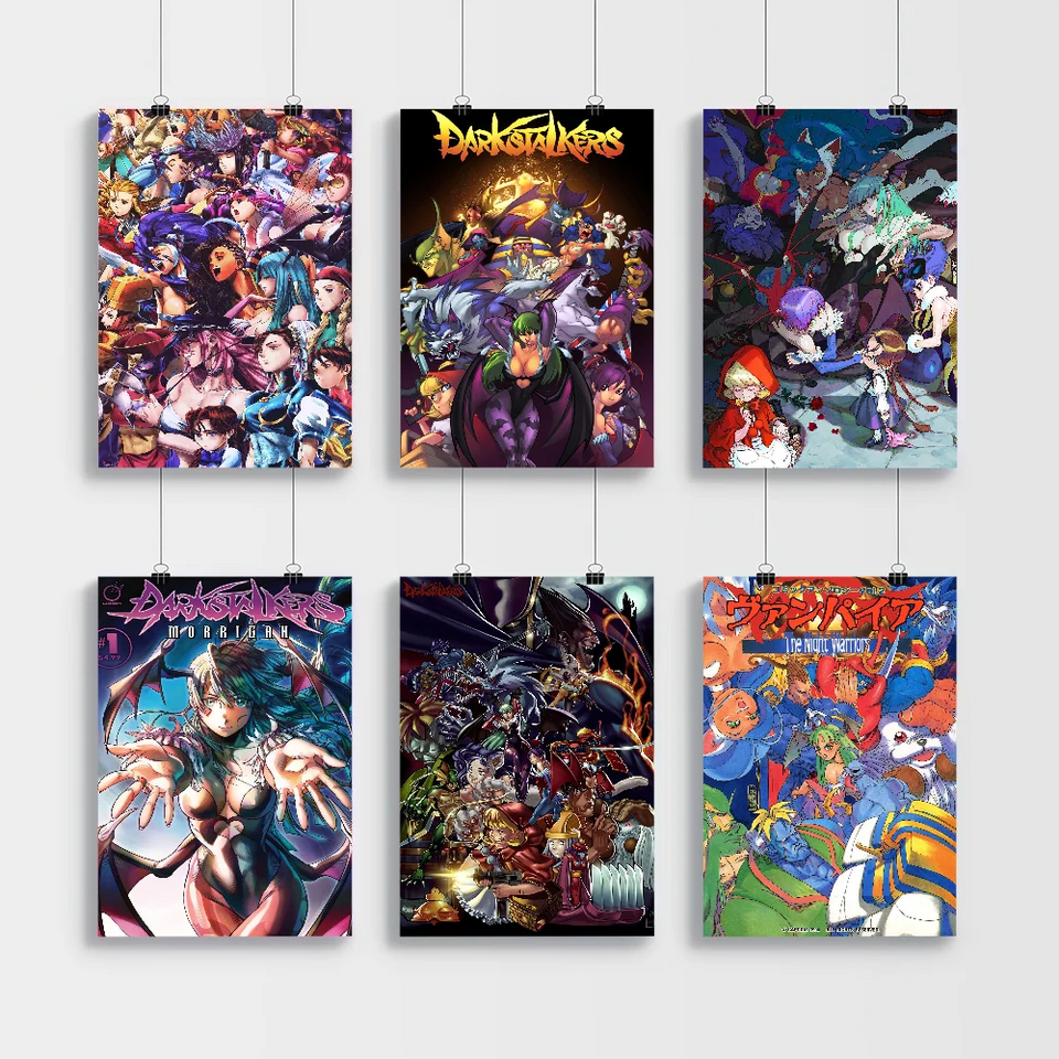 Darkstalkers Morrigan Aensland DIY Sticky Poster Waterproof Paper Sticker Coffee House Bar Home Decor