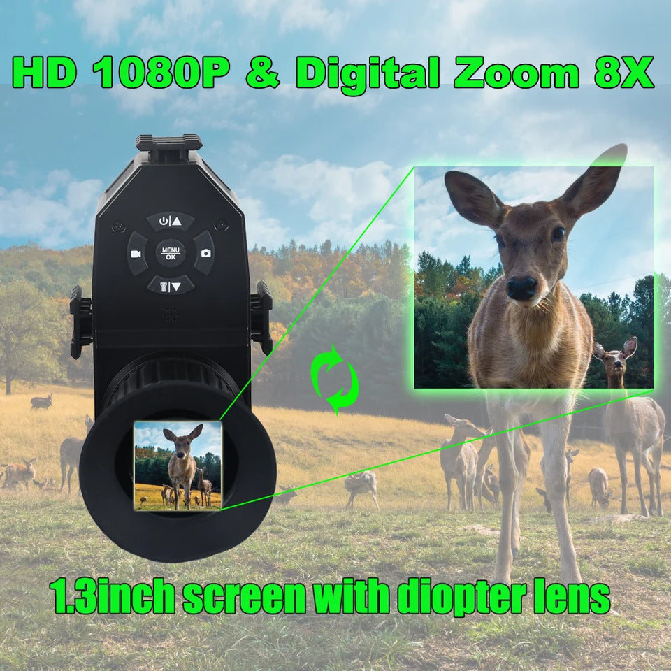 Digital Night Vision Riflescope Monocular HD 1080P 8X Zoom 850NM Infrared 200M Night Vision For Hunting Wild Adventure