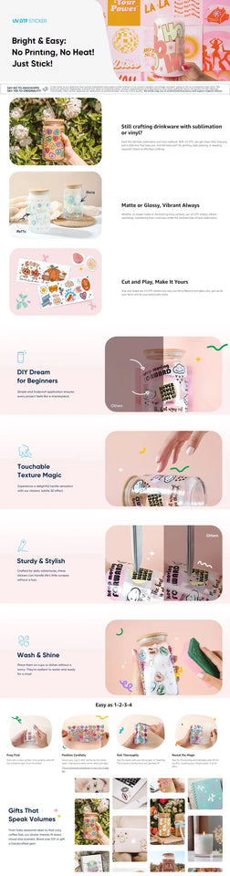 Coffee vibe Series easy peel waterproof DIY decoration decals 3D transfers uvdtf crystal sticker 16oz uv dtf cup wraps