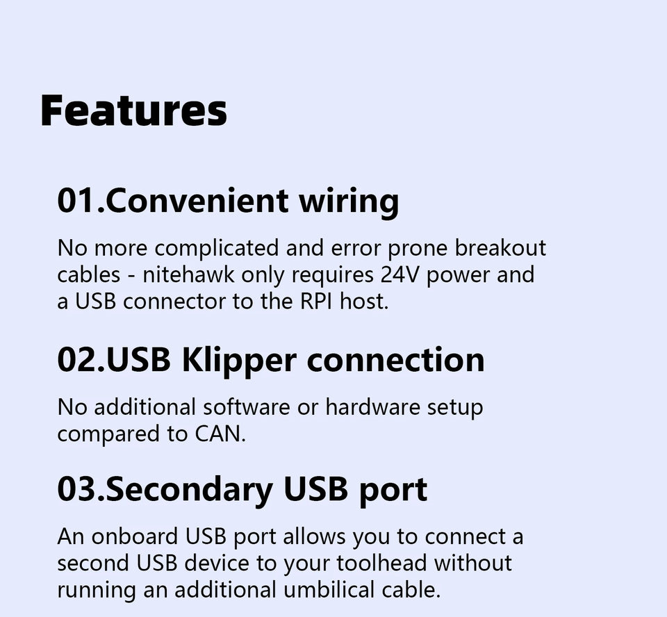 BLV® New Nitehawk LDO toolboard featuring RP2040 MCU TMC2209 drive ADXL345 accelerometer and USB port Voron StealthBurner