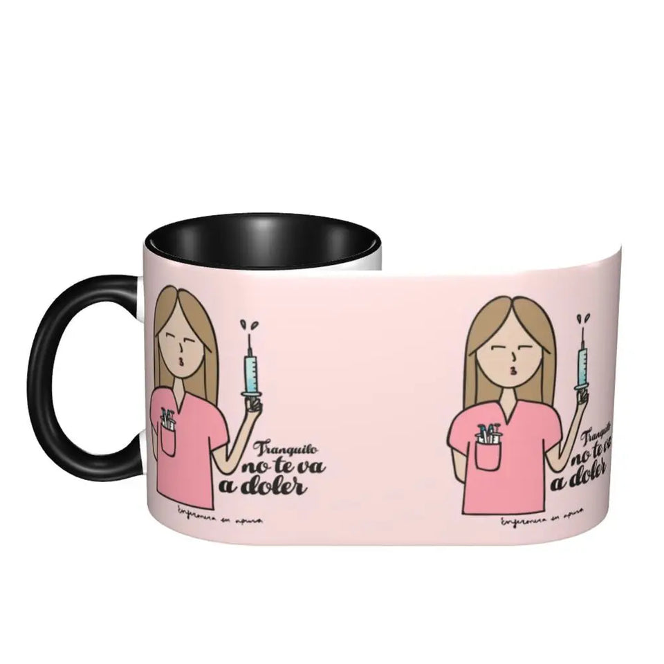 Pink Doctor Nurse Coffee Mugs DIY Customized Enfermera En Apuros Ceramic Milk Tea Mug Cup