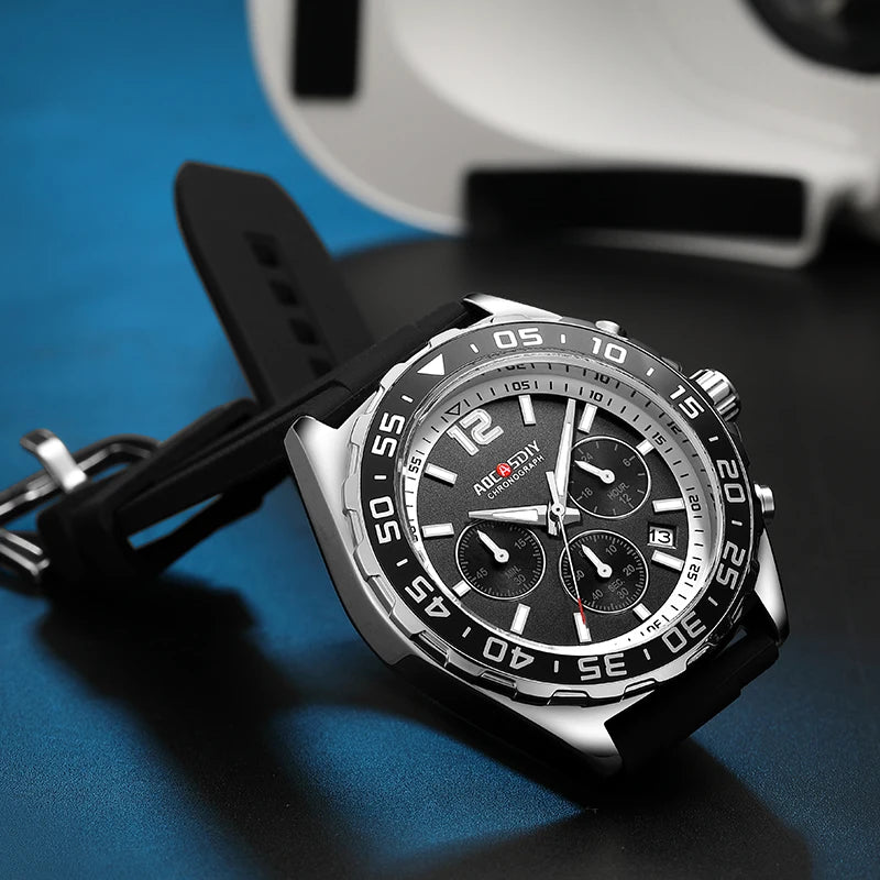 AOCASIDY Fashion Date Quartz Men Watches Top Brand Luxury Male Clock Chronograph Sport Mens Wrist Watch Relogio Masculino