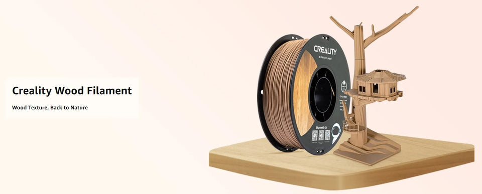 Creality 3D Wood Filament PLA 3D Printer Filament 1.75 mm Smooth Silk Texture Toughness 1kg(2.2lbs)/ for All FDM Printers (Wood)