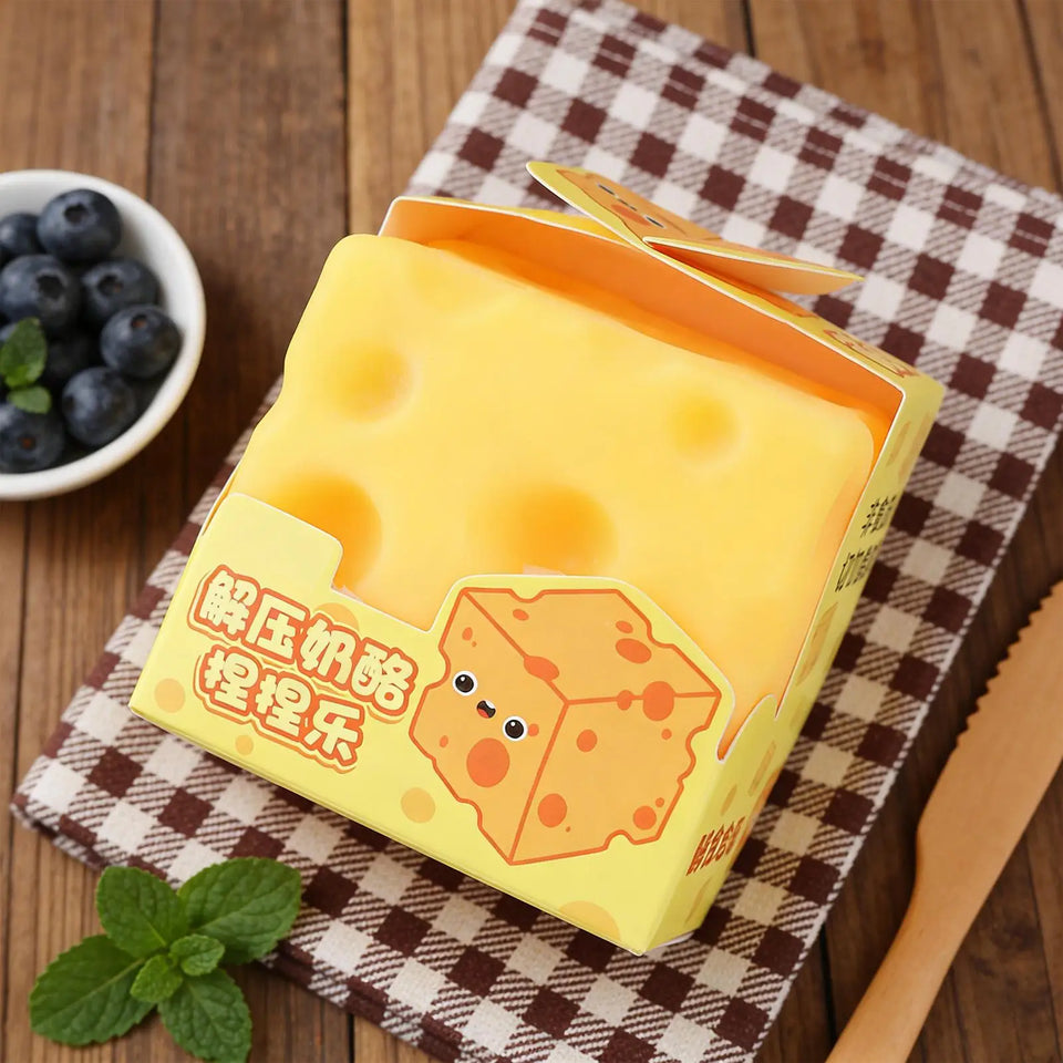 Cheese Fidget Toy Stress Relief Fidget Simulation Squeeze Decompress Toy for Kids Teens Adults Study Work Home School Office
