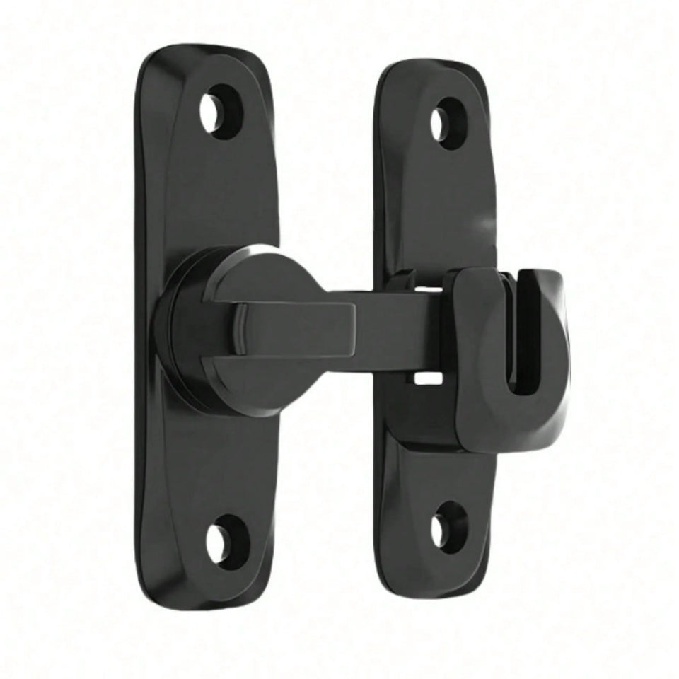 2pcs/set Heavy-Duty Anti-Theft Door Lock, 90°/180° Adjustable Sliding Pin Lock, Commercial/Residential Grade, Black Heavy-Duty C
