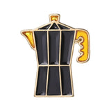 Coffee Collection Enamel Pin for Barista Vintage Rose Tea Latte Americano Brooches Coffee Machine Mini Coffee Bean Badge Jewelry