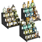 Dark Cologne Stand, Step Perfume Organizer, Tool-free Assembly, Display Stand Shelf for Fragrance, Skincare, Figurine, Dessert