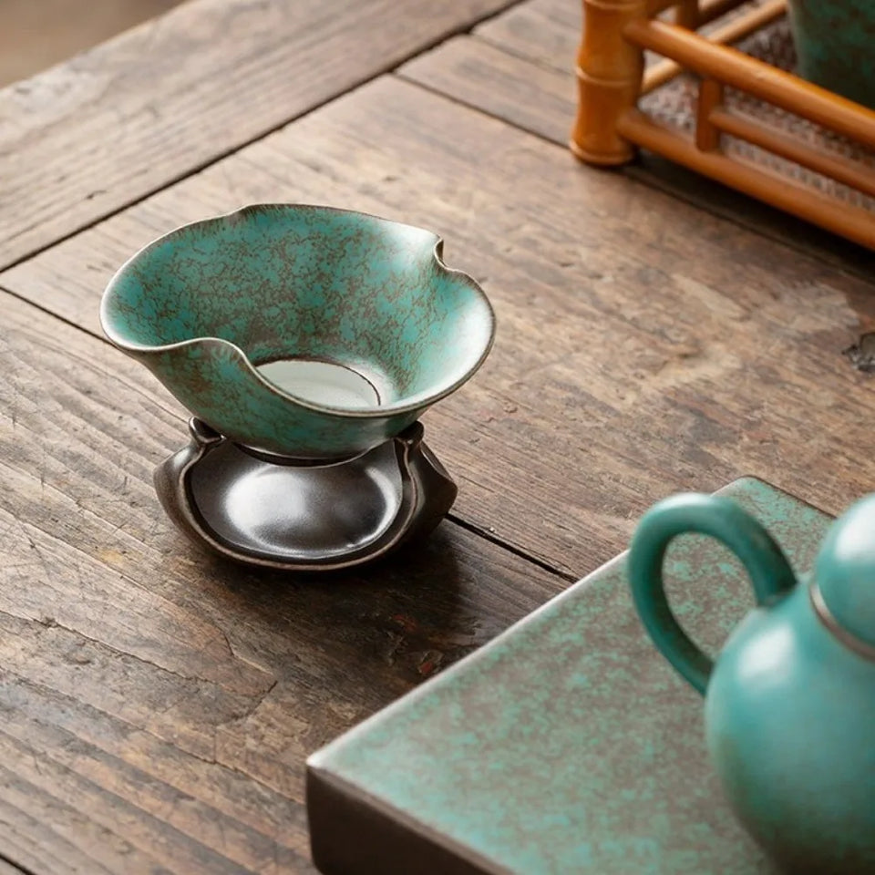 Kung Fu Tea Accessories Kiln Baked Ceramic Tea Strainers Elegant Retro Tea Leaf Filter Exquisite Chinese Tea Separator Home