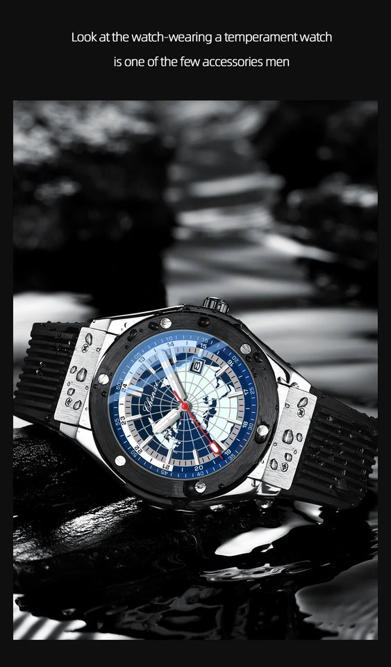 CHENXI 82442 Men's Quartz Watch Casual Outdoors Sports Watches Brand World Map Military Waterproof Men Wrist Watches Clock Gifts