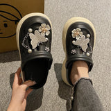 Fashion Beach Garden Shoes DIY Women's Hole Shoes 8cm Sandal Slippers Cartoon Accessories Hole Slippers Shoes for Students Girls