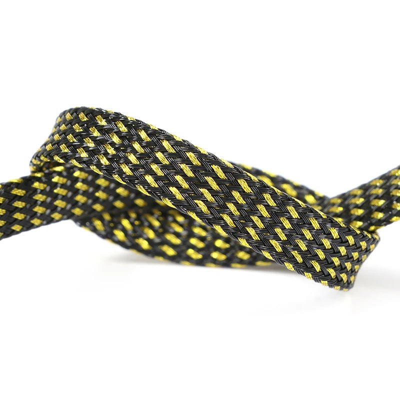 1~50M PET Expandable Cable Sleeve 4mm Tight Braided High Density Hardness Insulate Line Protect Sleeving Wire Wrap Gland Sheath