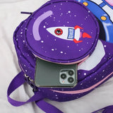 Childrens Anti Slip Backpack 1-3Years Old Space Rocket Towing Rope Kindergarten Backpack Childrens Early Education Bag New Model