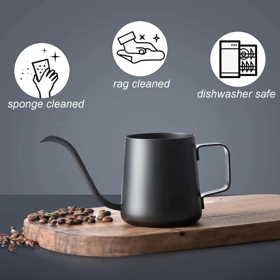 Pour Over Kettle Gooseneck Spout Coffee Tea Pot 12OZ for Coffee Maker Carafe, Camping Coffee Pot for Travel Coffee Maker Outdoor