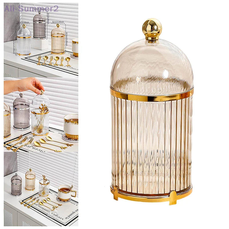 {Summer2}Food Storage Canister Modern Coffee Spoon Dessert Fork Holder For Dining Room Kitchen Tabletop Countertop Organization