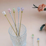 Crystal Spoon Set Long Handle Teaspoon 430 Stainless Steel Diamond Ice Spoon Perfect for Dessert Ice Cream Coffee Cocktail커피